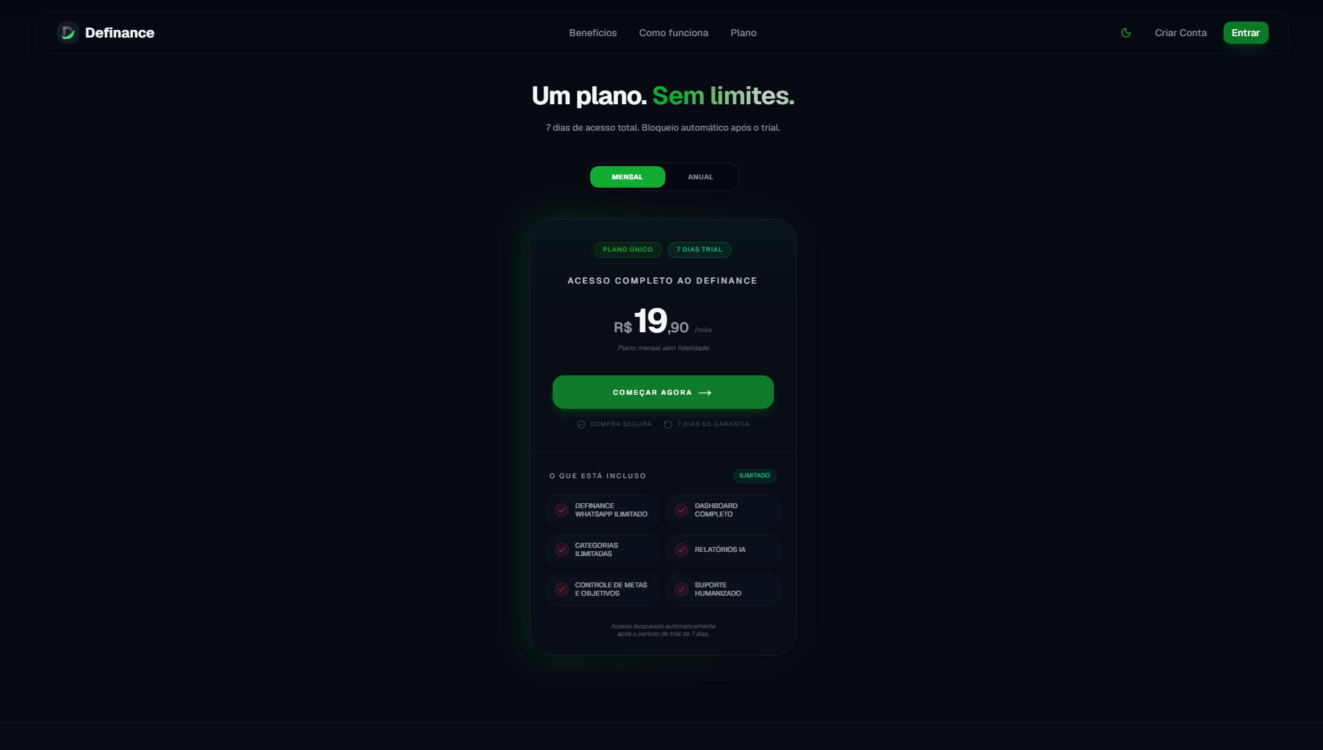 Planos de assinatura e preços